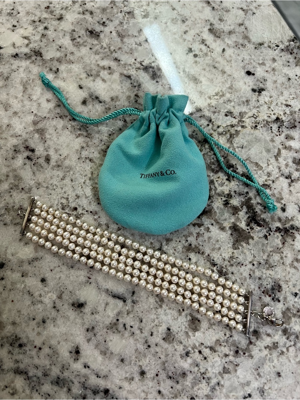 Tiffany & Co. Five-Row Pearl Bracelet with Silver Clasp